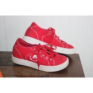 Red Heelys Youth Canvas Skate Shoes Size 4W With White Logo & Stitching